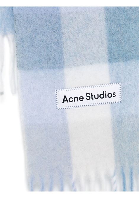 sciarpa mohair a quadri unisex azzurro a bianca ACNE STUDIOS | CA0084DUA